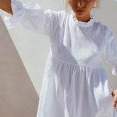 Summer Beach White Ruffles Dress